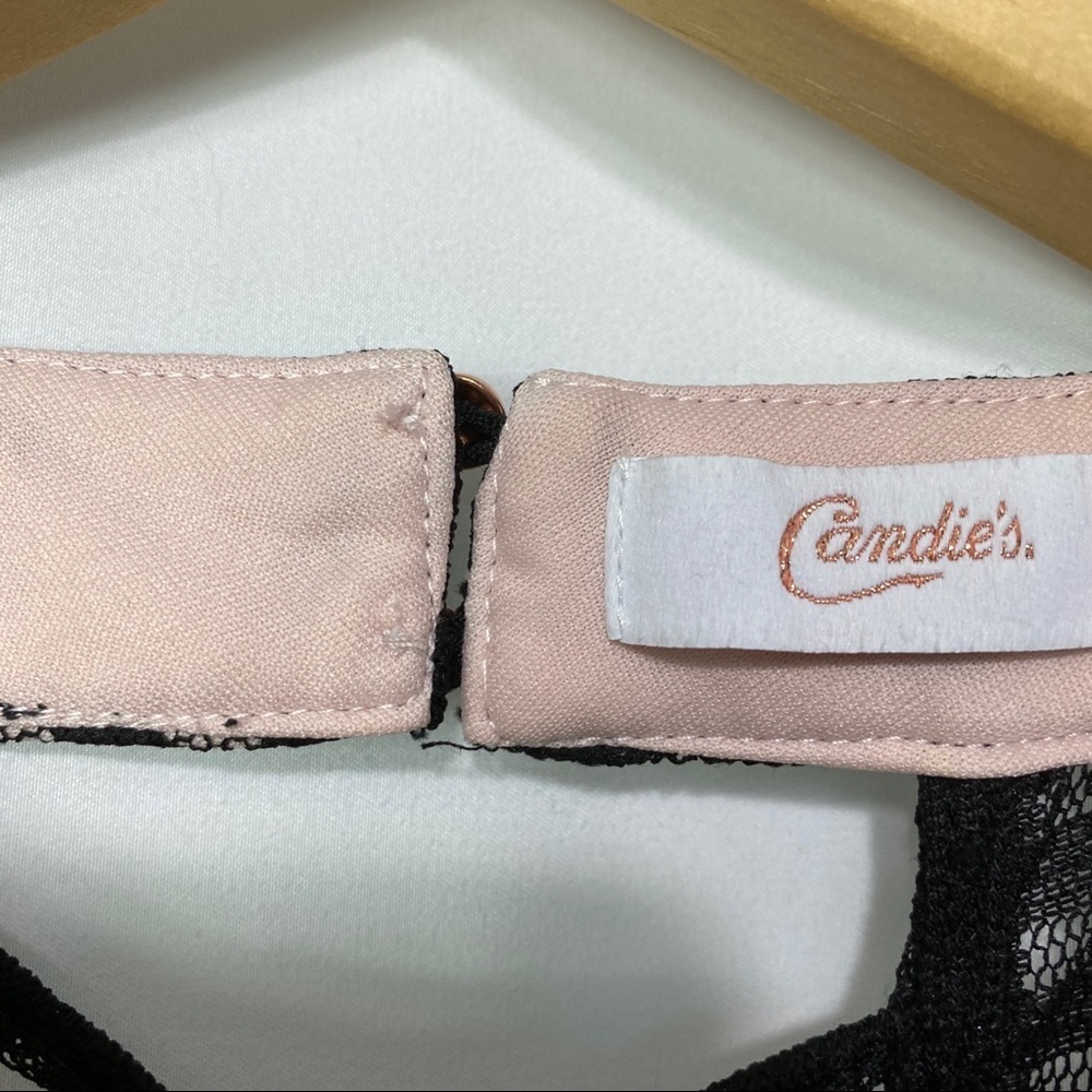 NWT-Candies-Black Semi Sheer Overlay Pink Dress L - Picture 5 of 12